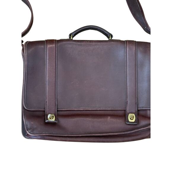 $438 COACH Vintage Briefcase Essex Bag 5274 Mahogany Brown Leather - Picture 7 of 11